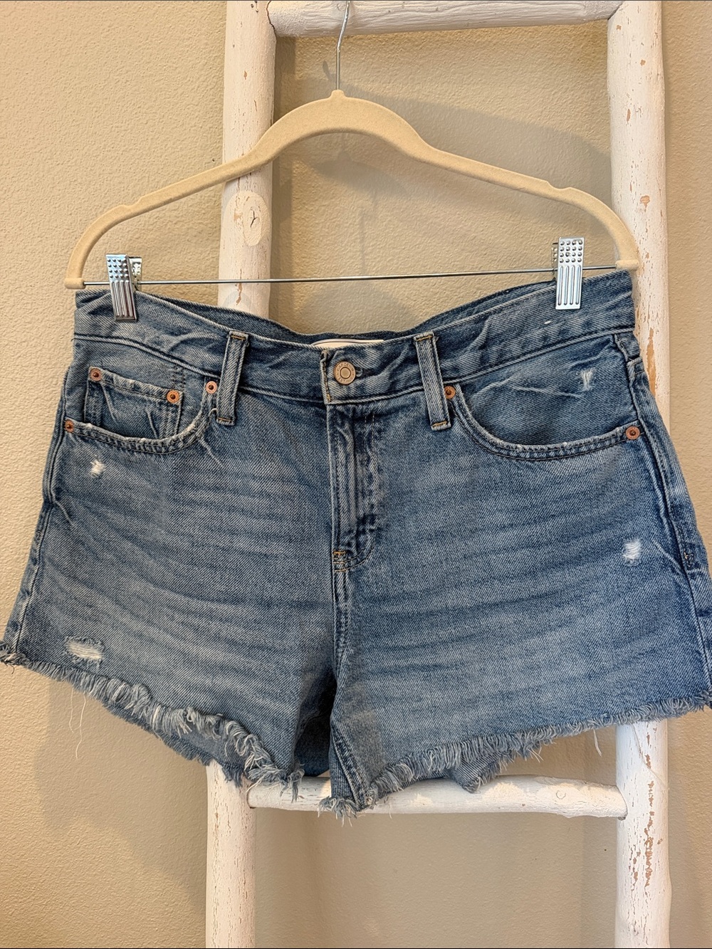 GAP Distressed Light Blue Denim Cutoff Shorts